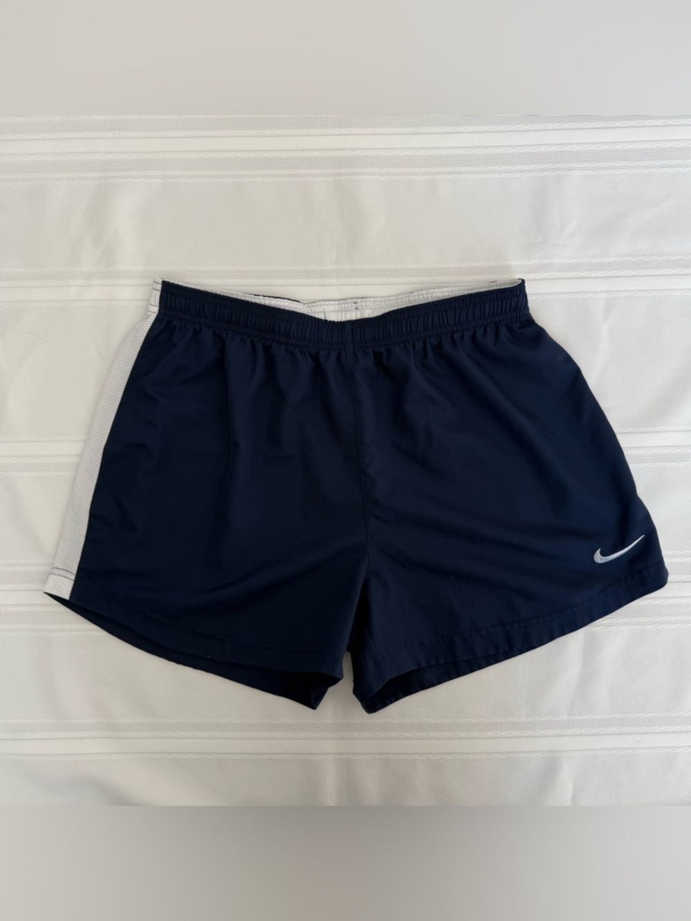 Nike Navy Athletic Shorts with White Waistband